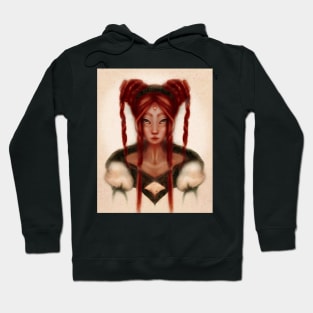 Portrait of fierce surreal magical fairy queen with jewel Hoodie